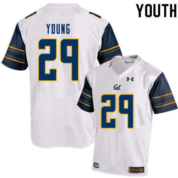 Youth #29 Isaiah Young Cal Bears College Football Jerseys Sale-White - Click Image to Close